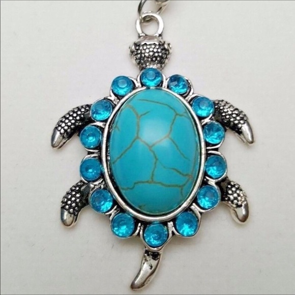 ✌️Coastal Turquoise Rhinestone Turtle KARA B - Picture 5 of 7